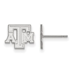 10k White Gold Texas A&M University XS (Tiny) 'ATM' Post Earrings